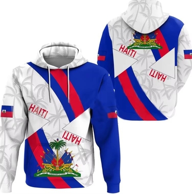 comprar Nome personalizado Número Haitiano Suéter de sublimação completa Nação Bandeira País Impresso online manufacture