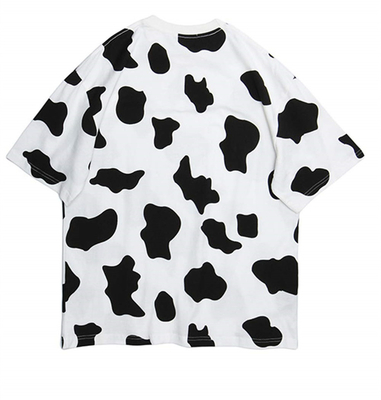 comprar Camiseta de manga curta de mulher, pescoço redondo, colorido, estampa de vaca, verão online manufacture