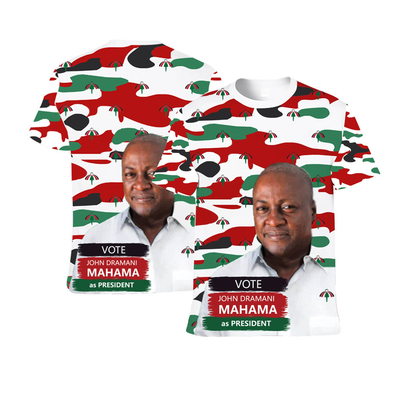 comprar Camisa Eleitoral Evento Bandeira Impressão T-shirt personalizado Impressão de corpo inteiro Colo redondo Camisa de cultura Manga curta online manufacture