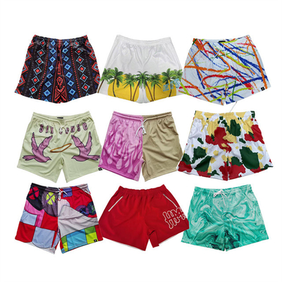 comprar Logotipo de alta qualidade Homens Shorts de praia 5in Inseam Nylon Running Mesh Shorts confortáveis Homens Floral Shorts de praia online manufacture