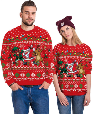 comprar Unisexo Camisa de Natal Feio Impresso em 3D Grafico Engraçado Manga Longa T-Shirt Crewneck Camisa online manufacture