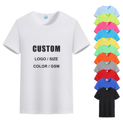 T-shirts de sublimação simples e impressos 100 T-shirts de poliéster de corrida
