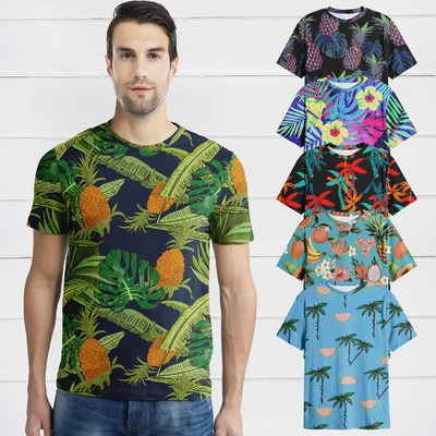 Vestido de férias camisetas de poliéster masculinas