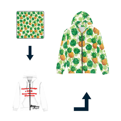 Roupas de rua de tamanho superior Homens Sublimação Hoodies Zipper Up Pullover