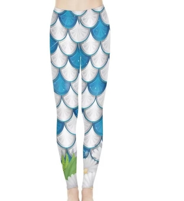 Impressão estirada sob demanda Impressão de sublimação Leggings Calças de ioga longas femininas