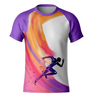 100% poliéster com impressão de sublimação T-shirts de corrida T-shirt esportivo secar rápido