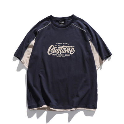 Impressão de logotipo algodão lavado vintage de grande porte gráfico Tees Crewneck Cool