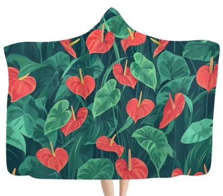 Anthurium Hawaii Imprimir Coberturas com Capuz de Grande Tamanho