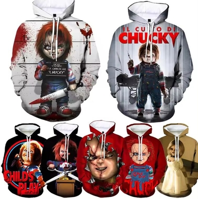 Chucky Impresso Hoodie Grande Homem Filme de Horror 3D Impresso Hoodies