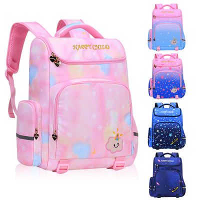 Sacos escolares para crianças Gradiente do céu estrelado Sacos escolares para alunos da escola primária Proteção da coluna vertebral