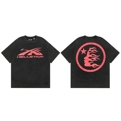 T-shirt gothico casual grande e solto Harajuku moda de rua homens e mulheres impressão personalizada rock punk anime