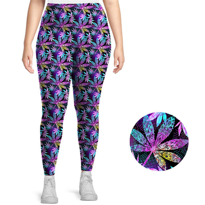 Calças de Impressão Personalizadas Grande Tamanho Alto de cintura Ginásio Fitness Esporte Usos de Spandex Tecido de Manteiga Maciça Feminina Yoga Calças para Treinamento